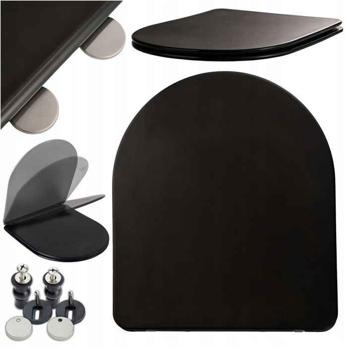 Кришка-сидіння для унітазу Asato Black Dur 0041-4, чорний duroplast