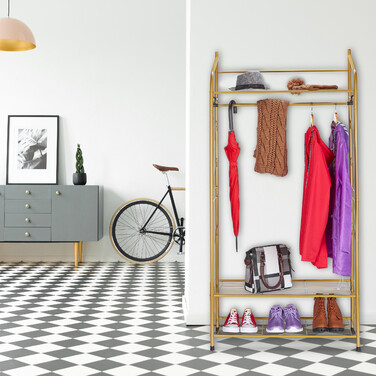 Relaxdays Clothes Rack with 3 Shelves