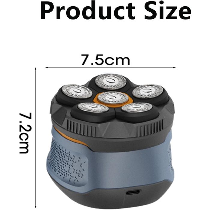 Електричний гостроювач голови для чоловіків Glatzen Rasierer, водонепроникний IPX6, LED дисплей, бездротовий, з індикатором заряду батареї
