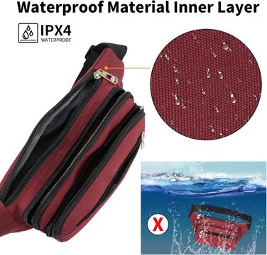 Поясна сумка на пояс, нагрудна сумка, унісекс, сучасна, для подорожей, прогулянок, собак, чоловіча та жіноча (Вишневий)