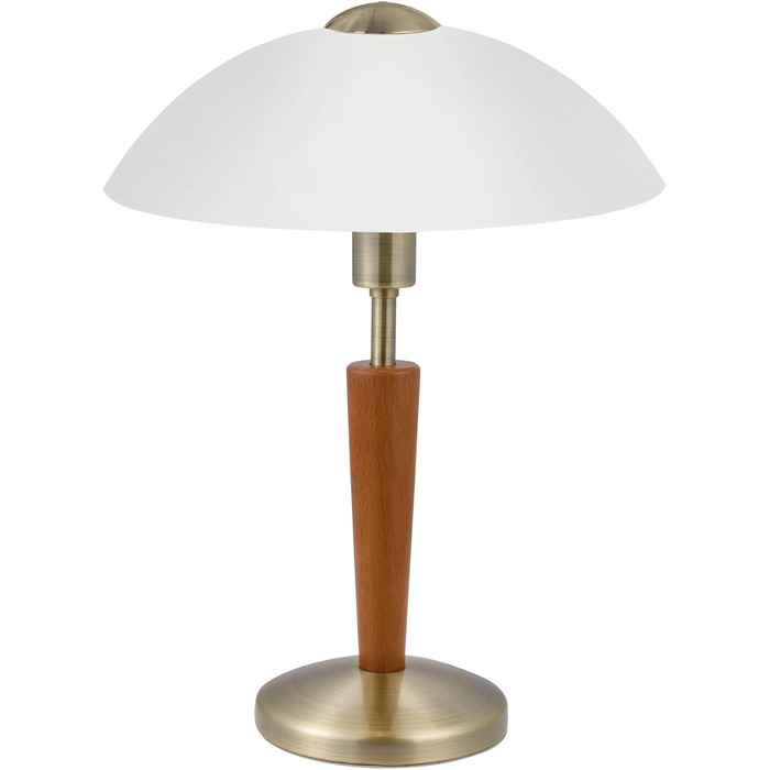 Настільна лампа EGLO Solo 1 з регулюванням яскравості, сталь, скло сатинове біле, цоколь E14