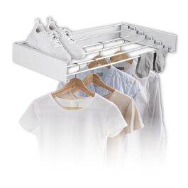 Сушарка для одягу EASYmaxx Wandwäschetrockner 400 на стіну – компактна та висувна, 80 x 40 x 10,5 см, 4 м довжини сушіння. Підходить для сушіння одягу в приміщенні та на вулиці без електроенергії.