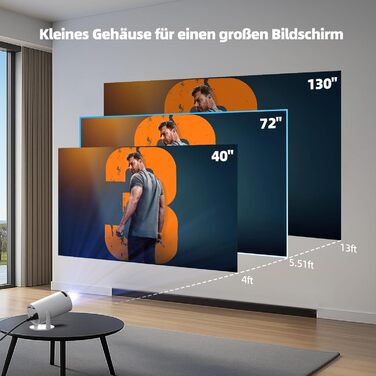 4K Міні проєктор Smart Beamers з WiFi 6, Bluetooth 5.0, поворотний 220°, Android 11.0 для дому та дітей. Підтримка HDMI, TV-Stick, USB, Laptop. Роздільна здатність 6-720p