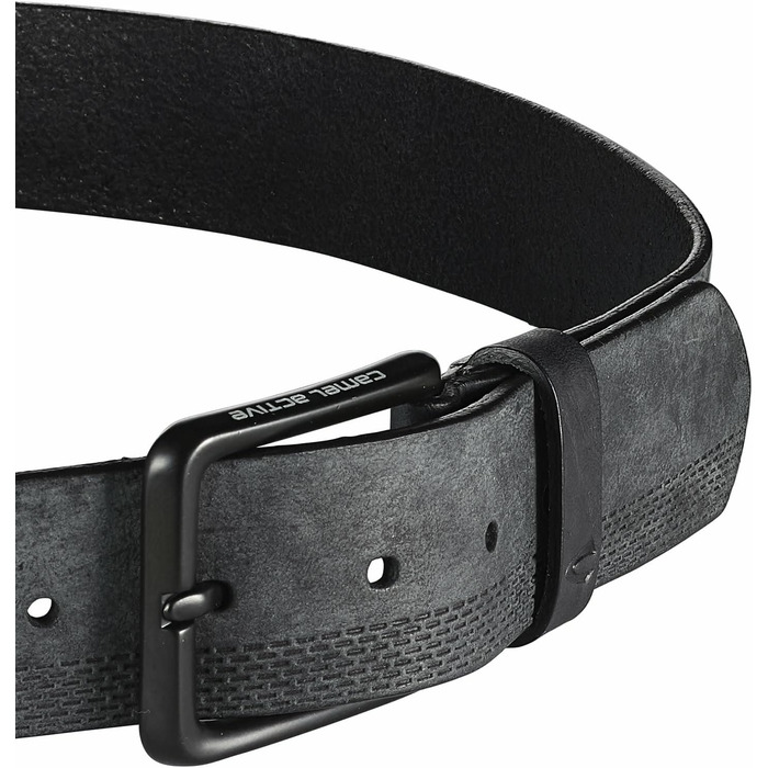 Чоловічий шкіряний ремінь Camel Active з нубуку, чорний, XXL