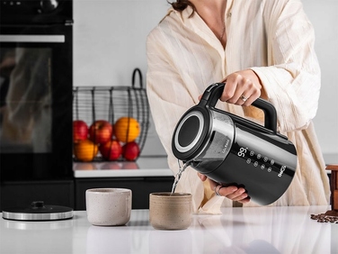 Електричний чайник Emavo з регулюванням температури, 2200 Вт, 1,7 л, чорний