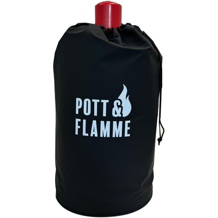 Чохол Bluecraft для газового балона 11 кг з написом 'Pott & Flamme' — захист від негоди, UV-стійкий, довговічний