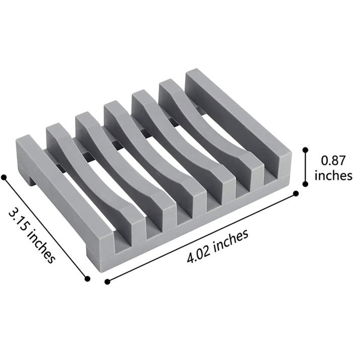 2 шт. мильниці Silikon AstraLoom з самостійним зливом, легко чистяться, неслизькі та небрудні, ідеальні для ванної кімнати, кухні, мила (сірі)