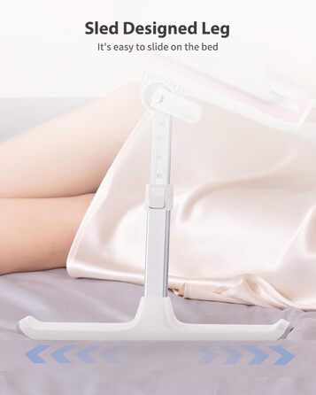 SAIJI Підставка для ноутбука на ліжко - регульована висота, складний столик для дивану/підлоги, для роботи/навчання/читання/їжі, підходить для ноутбуків до 17 дюймів (52*30 см), Рожевий