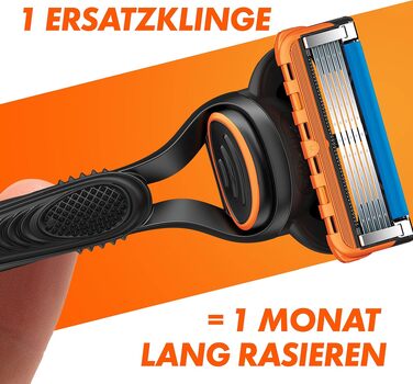 Бритва Gillette Fusion5 для чоловіків, металева, чорна (набір: 1 станок + 1 змінний касетний блок)