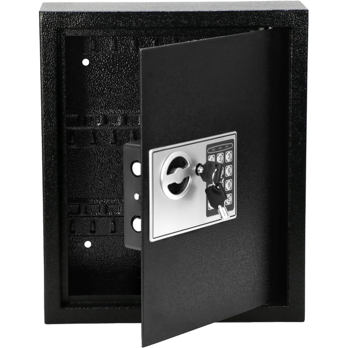 Шлюз для ключів QWORK® з електронним замком, 40 гачків, 36 x 30 x 10 см, сталева конструкція, висока безпека