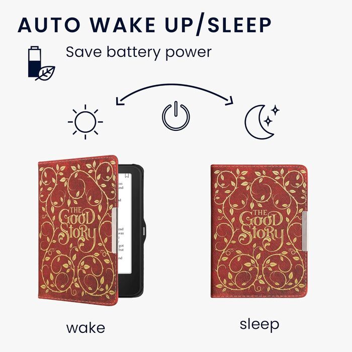 Чохол-книжка kwmobile для Tolino Vision 1/2/3/4 HD - Чохол для eReader з малюнком метеликів, рожевий, білий, жовтий, оранжевий, червоний