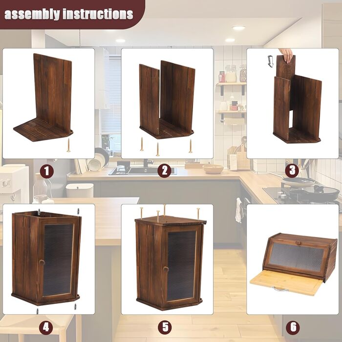 Дерев'яний хлібний ящик з кришкою та дощечкою для нарізання, Brotaufbewahrung