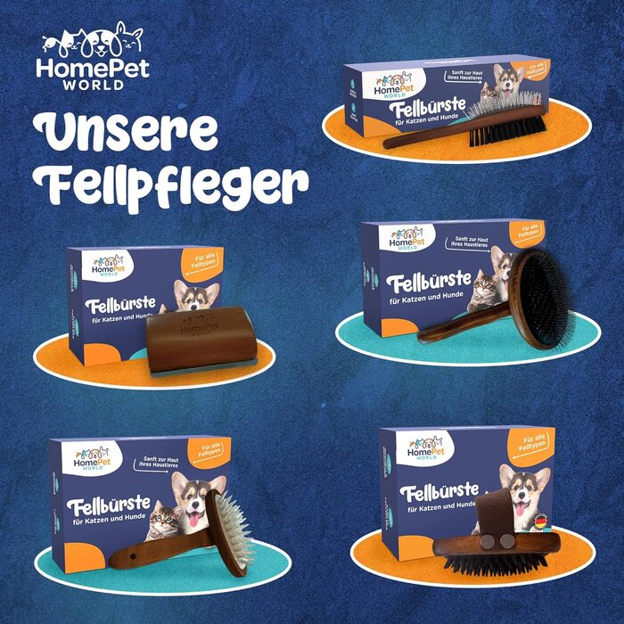 Двостороння щітка для собак та котів HomePetWorld - для догляду за довгою та середньою шерстю, видалення ковтунів та підшерстя