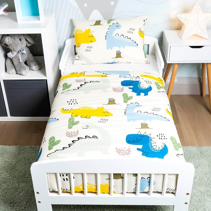 Комплект постільної білизни для ліжечка Kinderbettwäsche з динозаврами 100x135/40x60, 100% бавовна, для хлопчиків, прання при 60°C