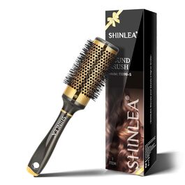 Кругла щітка для волосся SHINLEA 43 мм – професійна щітка для локонів, укладання та сушіння, підходить для жінок та дітей, золота
