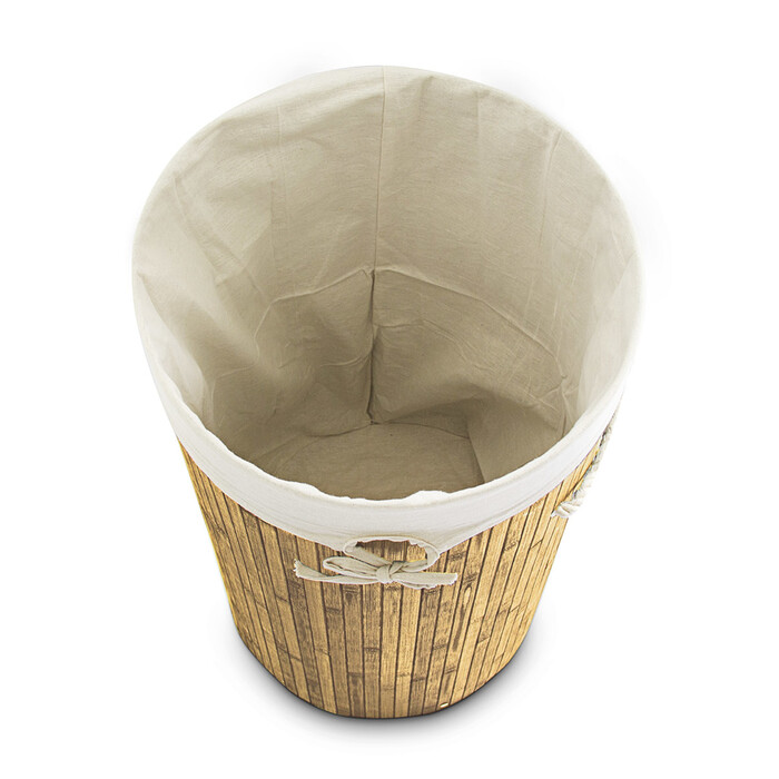Relaxdays Bamboo Laundry Basket Round
