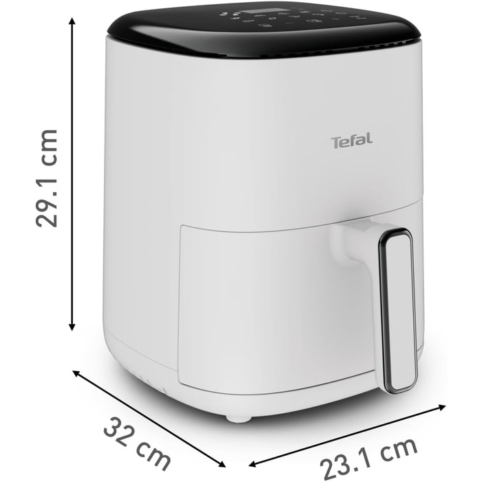 Аерофритюрниця Tefal Easy Fry Compact 3 л, 10 програм, сенсорне управління, антипригарне покриття, енергозберігаюча, світло-сіра