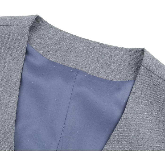 Чоловіча жилетка Allthemen V-подібний виріз, однобортна, Slim Fit, для ділового костюма (3XL, світло-сіра)