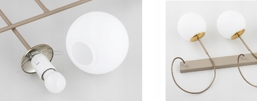 Стельовий світильник Milo Ecru бежевий, металевий, на 4 цоколі E27, 28x70 см