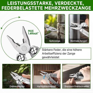 Мультитул NexTool Muiltool 19-в-1: мультифункціональний інструмент з плоскогубцями, ножем, викрутками, ножицями, з нержавіючої сталі для кемпінгу, подарунок для чоловіків (Silver Flagship Max)