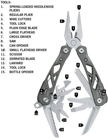 Gerber Bear Grylls Multi-tool with Nylon Sheath, 12 Functions, Ultimate Multi-tool, 31-000749 (12 Tools, EU Packaging)