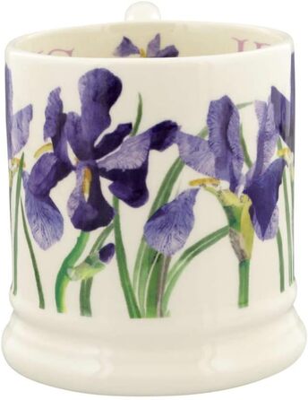 Emma Bridgewater Large Mug 1/2 Pint, Ceramic Coffee Cup Large - Stoneware Mug, Cappuccino, Latte, Coffee, Tea Cup - Beautiful Mugs, Birthday Gift - Blue Iris Coffee Mug