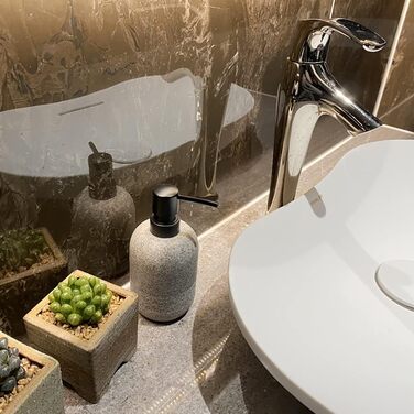 Набір дозаторів для мила та лосьйону, сірий колір. Підходить для ванної кімнати та кухні. Елегантний дизайн.