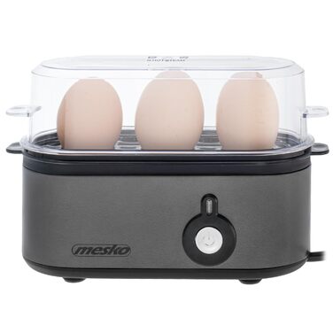 Електричний яйцеварка Mesko MS 4485: 1-3 яйця, напівтверді/тверді, режим приготування, мірний стакан, індикатор, автовимкнення