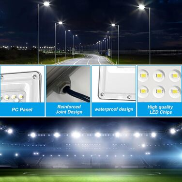 LED Floodlight Outdoor 150W, 15000LM Super Bright LED Floodlight, 6000K Cold White Spotlight IP65 Waterproof Floodlight Outdoor Spotlight for Garden, Terraces, Garage, Workshop, Sports Field