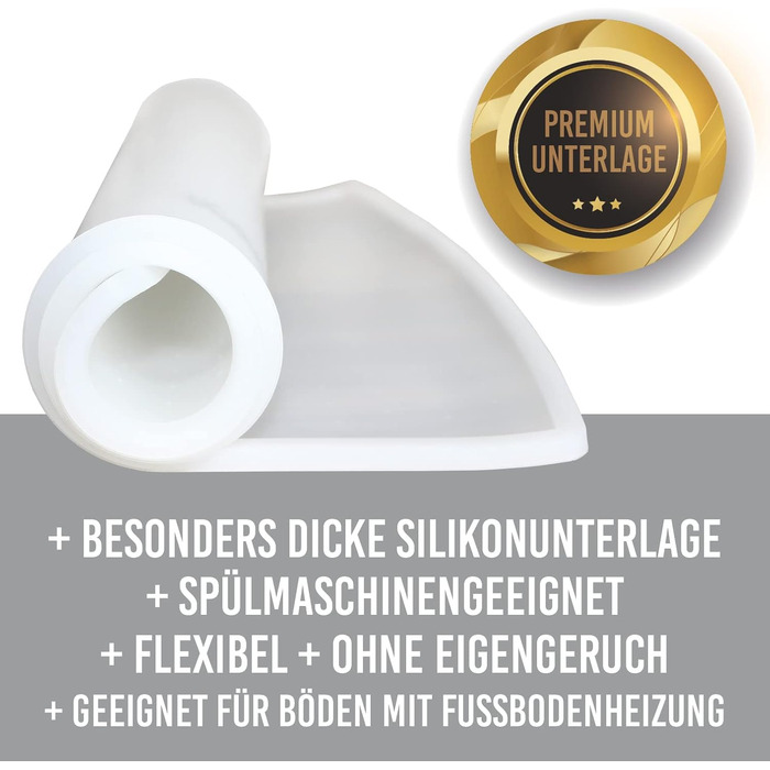 Силіконовий килимок KaraLuna Premium 60x40 см (Чорний, Кутовий) для годівлі котів та собак, під миску, під кавомашину