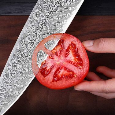 Ніж Santoku AIRENA 7 дюймів - Японський стиль, високоякісна сталь X50CrMov15, повний хвостовик, ергономічна ручка, преміум якість, подарункова коробка