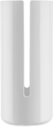 Alessi Birillo PL18 W - Toilet Paper Holder made of Thermoplastic Resin and PMMA, White, L 15cm, W 15cm, H 31cm