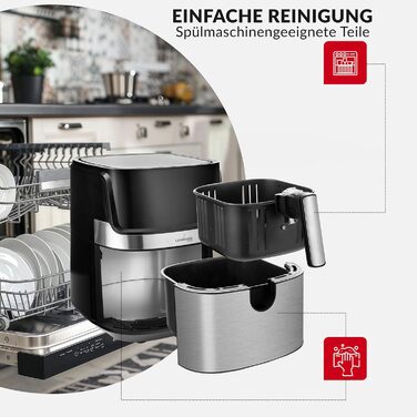 Фритюрниця без олії LEHMANN XL 6.5л з 8 програмами, цифровим дисплеєм та антипригарним покриттям