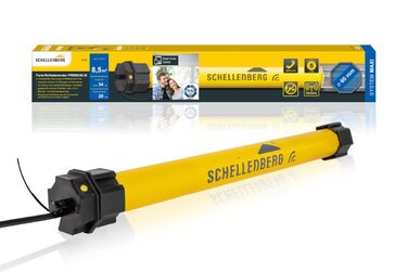 Schellenberg 20615 Roller Shutter Motor MAXI, 15 Nm, mechanical end stop adjustment, tube motor for 60 mm shaft, up to 6.2 m² shutter area, set including wall bracket (20 Nm / max. 8.5 m², Premium)