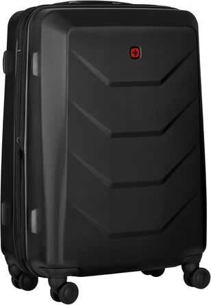 WENGER Prymo Medium Hard Shell Suitcase with 4 Wheels, Trolley, Medium Size, 59 (67) L, Security Lock, Women's/Men's, Travel/Vacation, Black, 612537