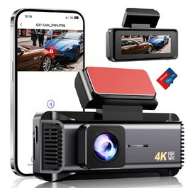 Автомобільний відеореєстратор 4K з 2.99'' екраном, 5G WiFi, SD-картою 64ГБ, нічною зйомкою WDR, кутом 170°, G-сенсором та режимом паркування