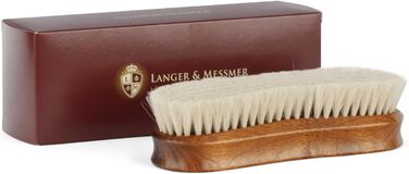 Langer & Messmer Premium Shoe Brush made of fine goat hair for polishing your shoes - The polishing brush for professional shoe care - Shoe brush in shoemaker quality