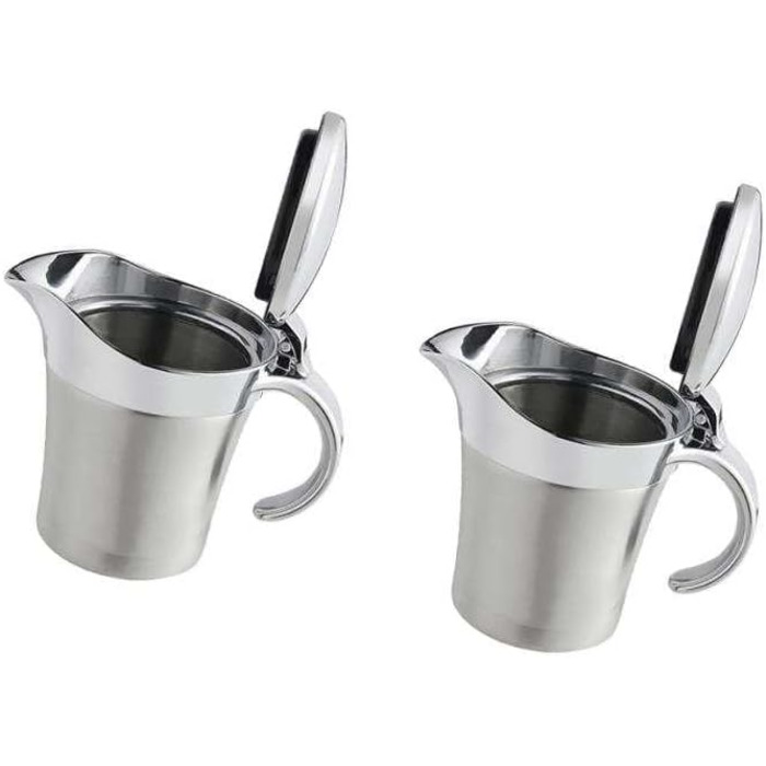 HomeDecTime 2 x Double-Walled Sauce Bowls Stainless Steel Thermal Sauce Pot