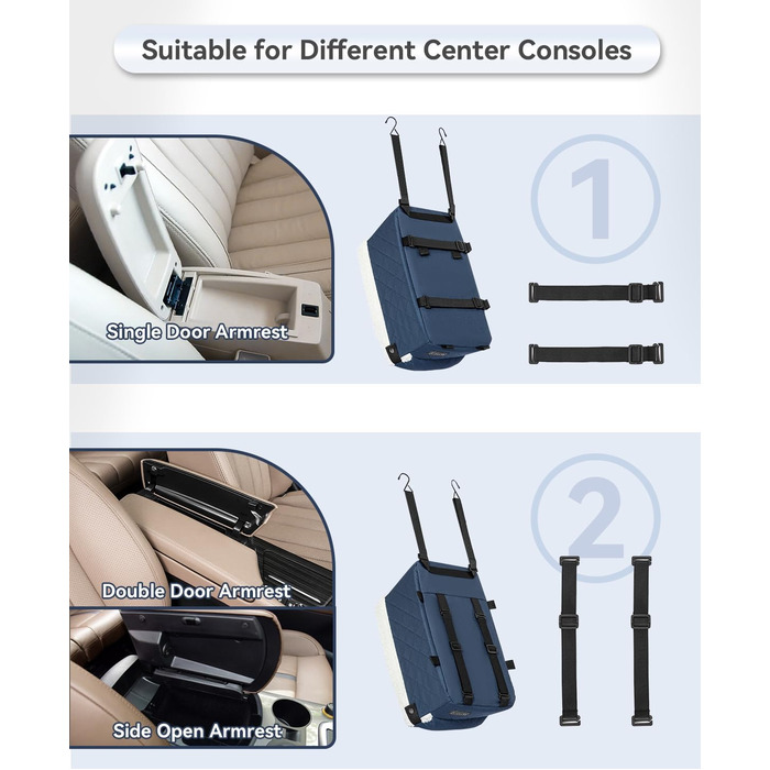 Автомобільний лежак для собак PETSFIT - чорний/синій, до 5 кг, з захисними гаками