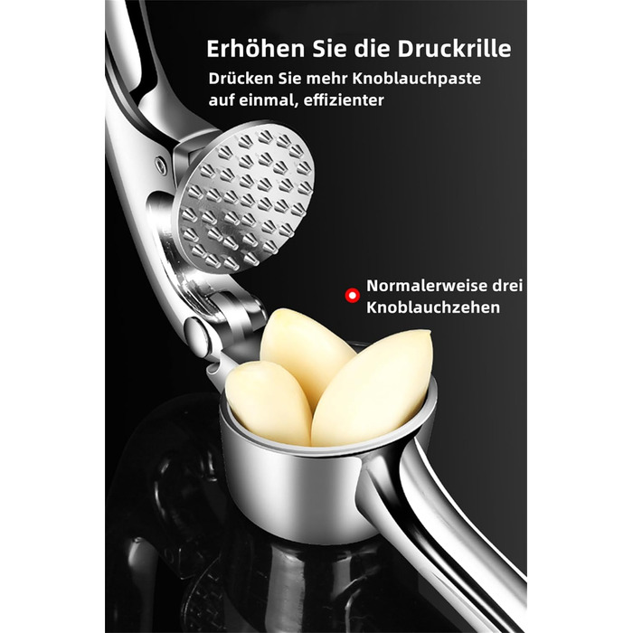Прес для часнику, кухонний інструмент з зручною ручкою – Ефективний інструмент для отримання часникової пасти – Легко миється Garlic Press