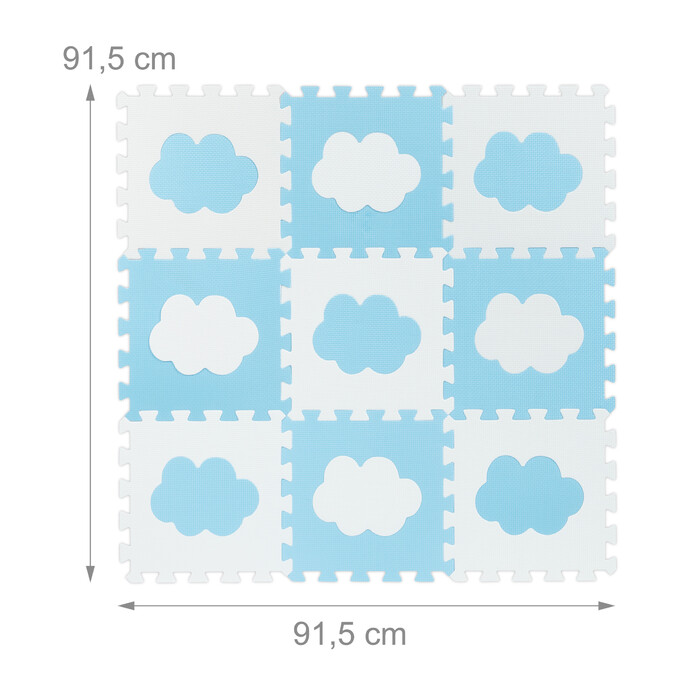 Relaxdays 18-Piece Puzzle Mat Cloud