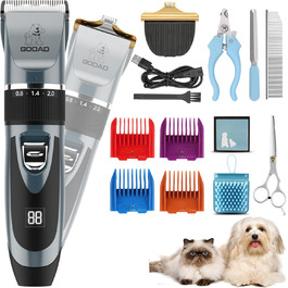 Електрична машинка для стрижки собак та котів, тиха, USB, бездротова, акумуляторна, для собак та котів (Блакитна)