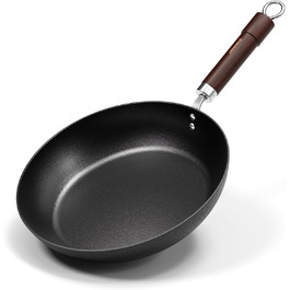 Сковорода з вуглецевої сталі 28 см, антипригарна, з бакелітовою ручкою, без PFOA, для приготування їжі, кемпінгу, професійного використання