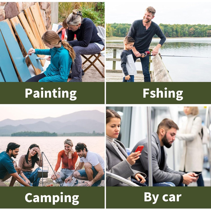 Зручний складаний туристичний пуф з сумкою для зберігання, 30 см (Чорний)