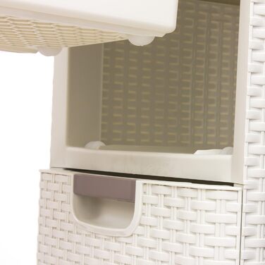 Комод CURVER STYLE з 4 шухлядами, поліпропілен, кремовий, 33x38x79 см