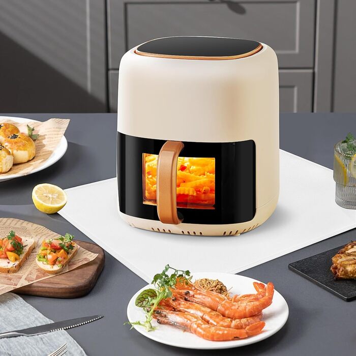 Термостійкий килимок 30 x 45 см - захист від нагріву для повітряної фритюрниці, стіл, робоча поверхня, масло- та водовідштовхувальний, легко миється, білий, 1 шт.