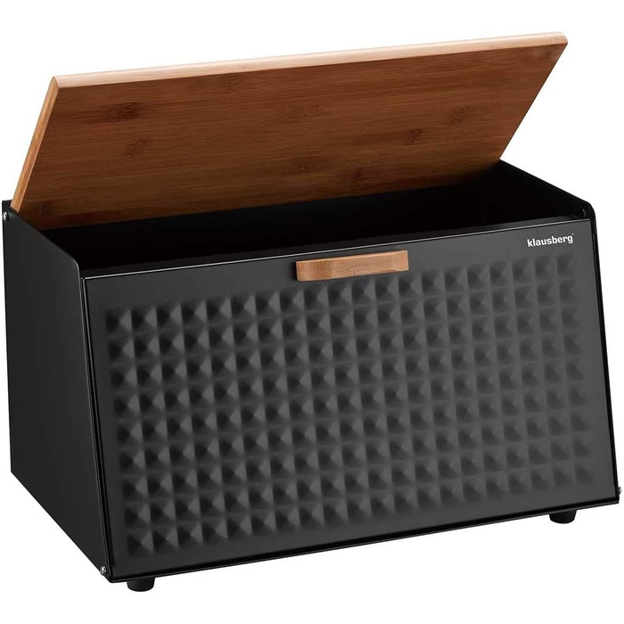 Кляузерг Brotbox - дерев'яний контейнер для хліба з нержавіючої сталі (чорний)