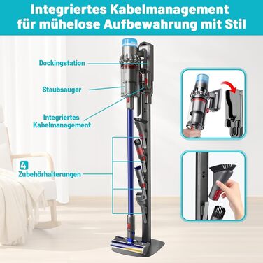 Підставка для пилососа Dyson Gen5 V15 V12 V11 V10 V8 V7 V6 - без свердління, для зберігання та зарядки, аксесуари