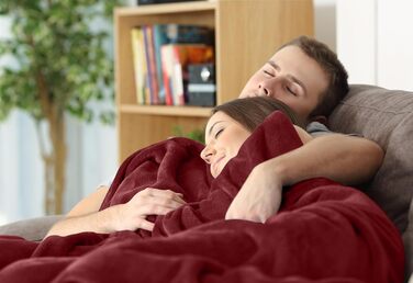Плед Utopia Bedding: м'який флісовий плед, теплий зимовий плед для ліжка, дивана та крісла (Бургунді, 200x150 см)