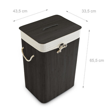 Relaxdays Bamboo Laundry Basket, Square
